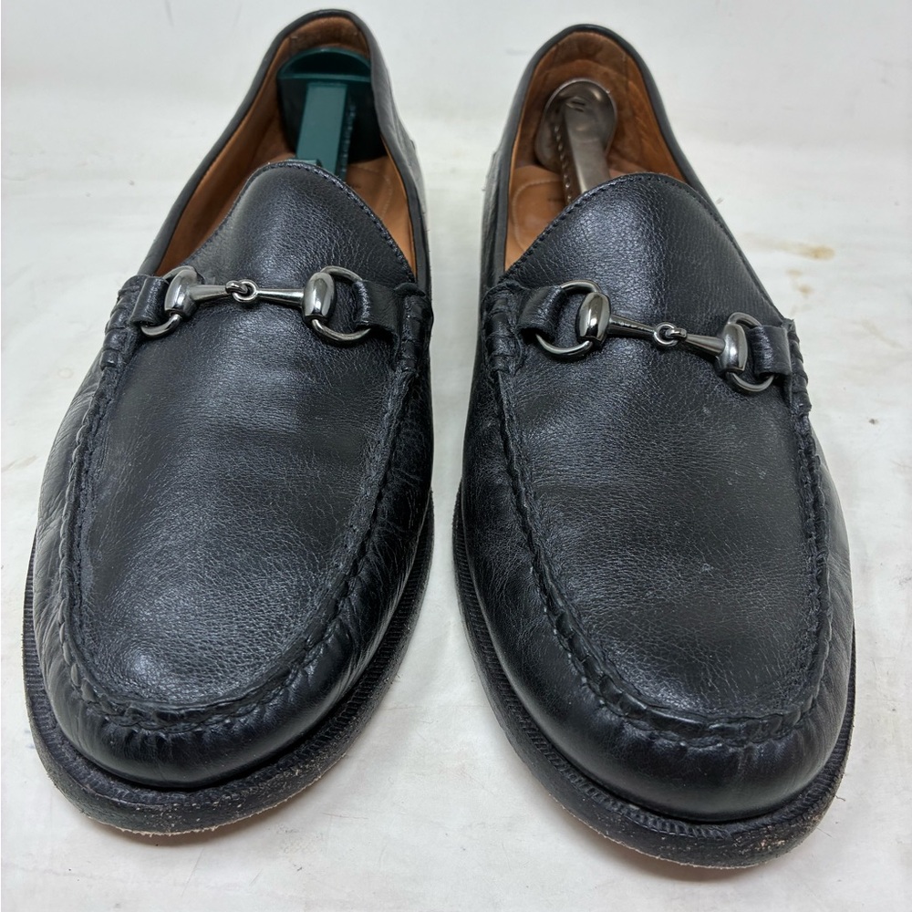 Johnston & Murphy Black Leather Horsebit Loafers, 12 M